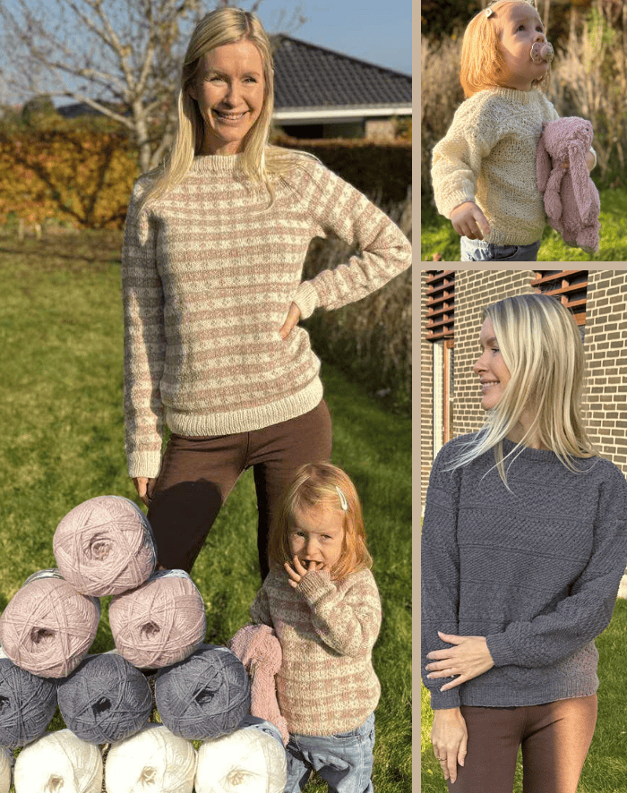 1 Kilo trefarvet lammeuldpakke + 4 opskrifter