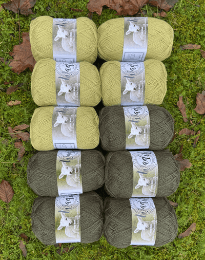 2xRetro Sweater m. Stjerneranke garnpakke