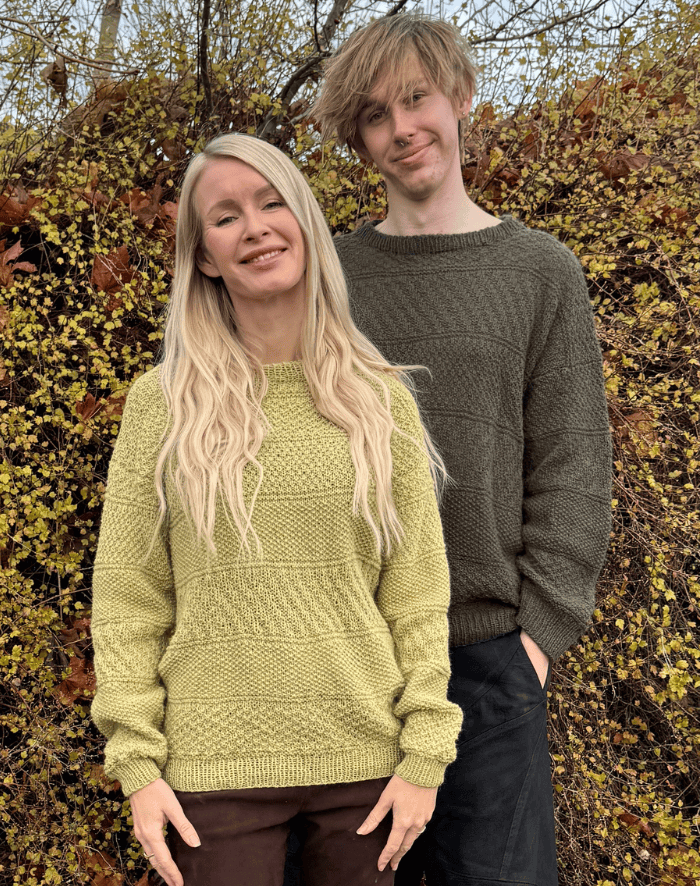 2x Struktur Bluse garnpakke