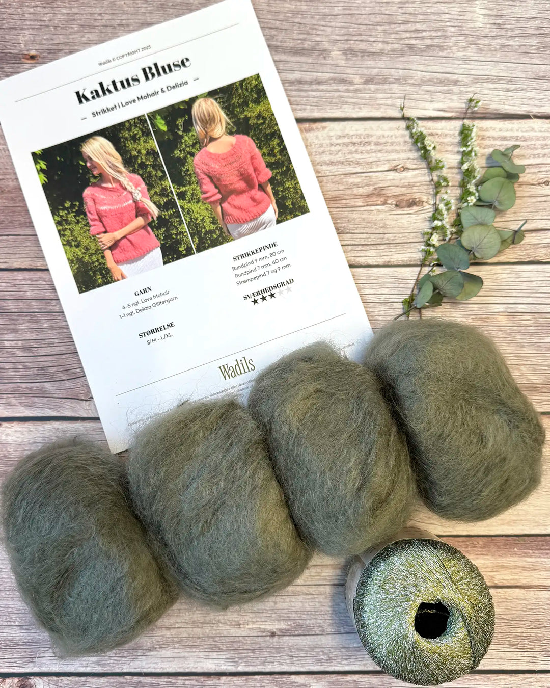 Strikkekit til flot tidsls mohair bluse med kort rme - Kb her  Wadils