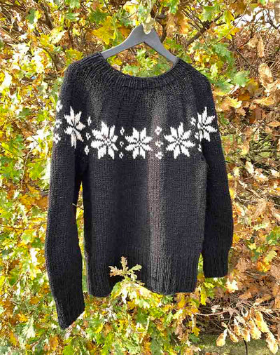 Retro Sweater med Stjerneranke strikkeopskrift
