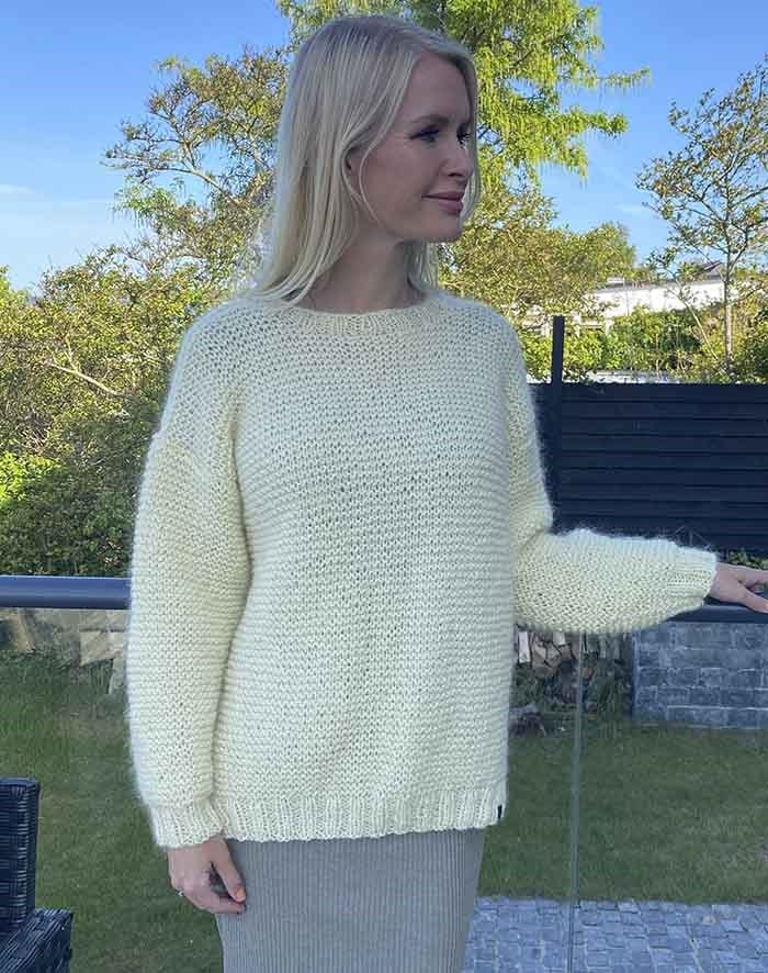 Skyggen Sweater Lammeuld & Kidmohair Lys gul strikkekit