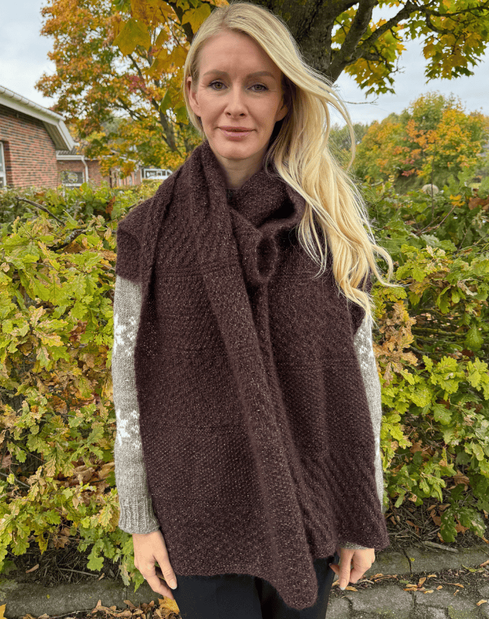 Struktur Halstørklæde glitter strikkeopskrift