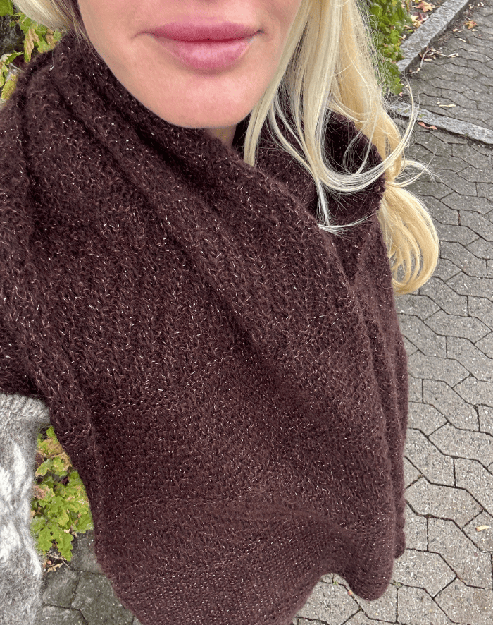 Struktur Halstørklæde glitter strikkeopskrift