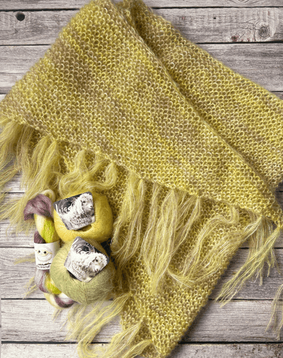 Håndfarvet Silk Mohair sjal kit