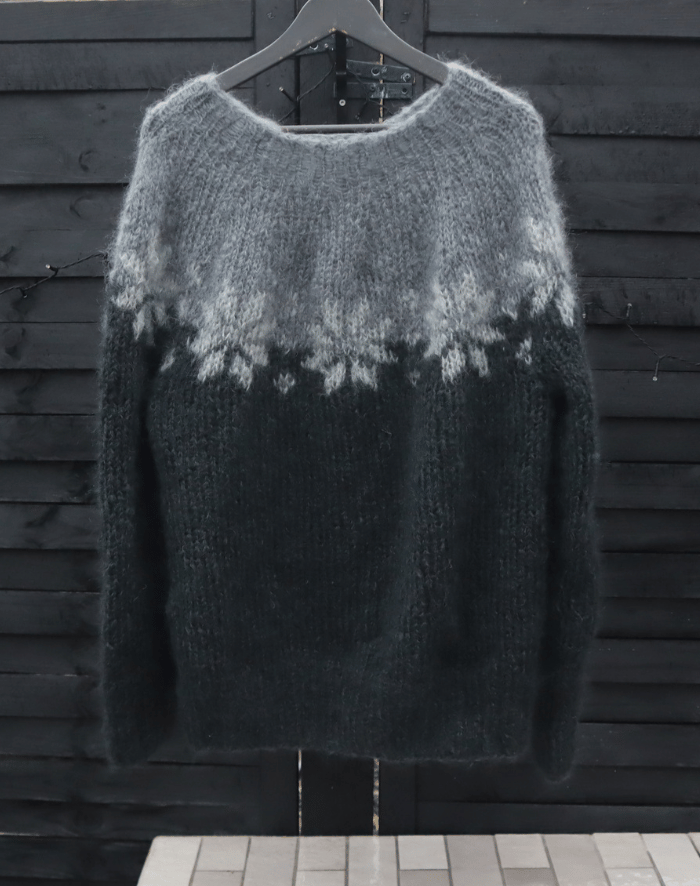 Stjerneranke Mohair Sweater strikkeopskrift