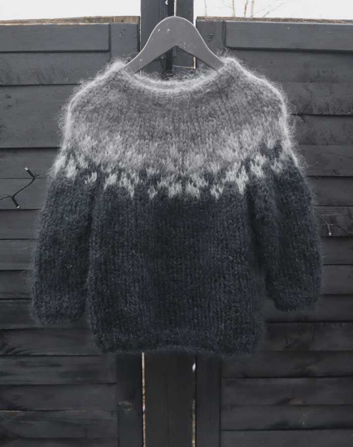 Stjerneranke Mohair Sweater 2-6 år strikkeopskrift