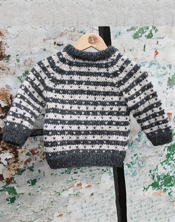 Retro sweater baby strikkekit