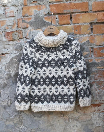 Islandsk sweater opskrift til børn - Køb din strikkeopskrift her