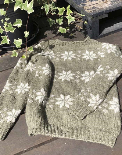 strikkekit stjerne sweater  i lammeuld